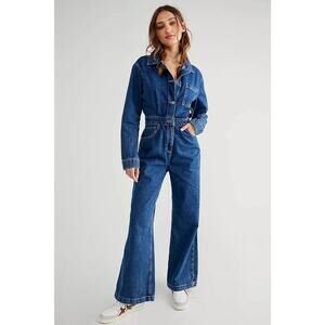 The Ragged Priest Small Questioner Boilersuit Long Sleeve Denim Cargo Jumpsuit